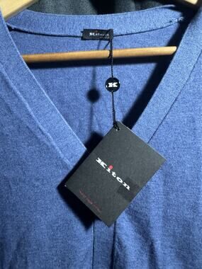 Kiton Napoli Men’s Cardigan Sweater Blue New With Tag Cashmere Size L